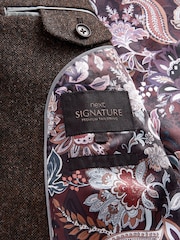 Brown Signature Moons British Wool Textured Blazer With Elbow Patches - Image 12 of 14