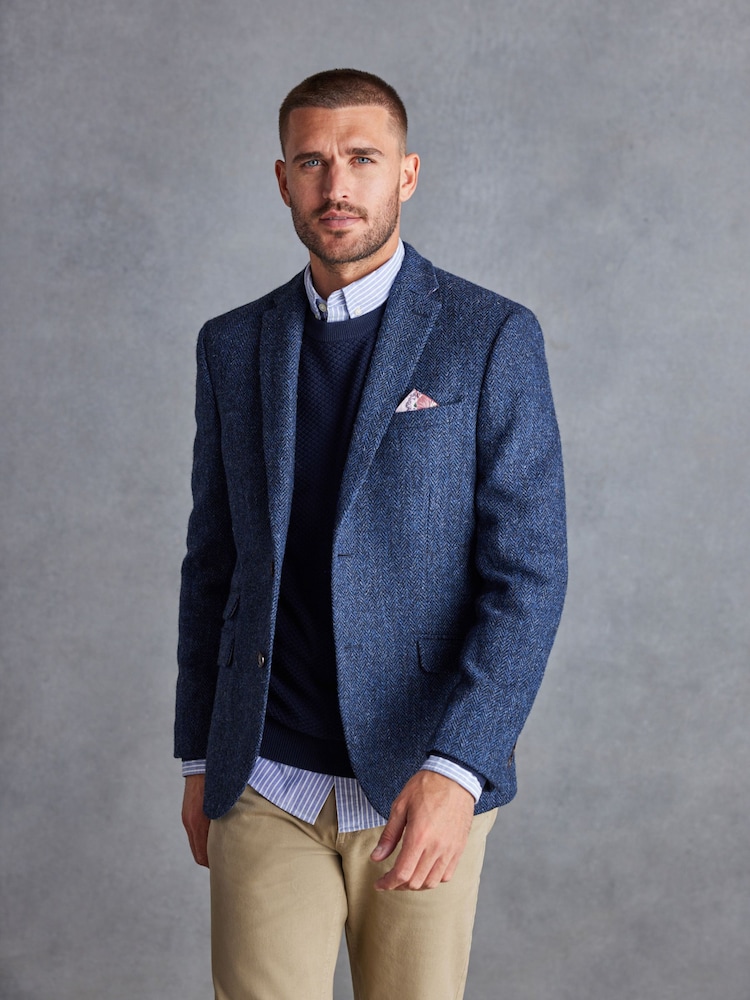Blue Signature Harris Tweed British Wool Blazer - Image 1 of 15