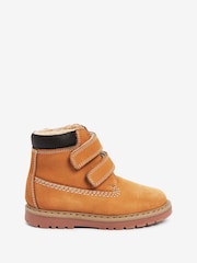 Honey Tan Wide Fit (G) Leather Thermal Thinsulate™ Lined Touch Fastening Work Boots - Image 1 of 5