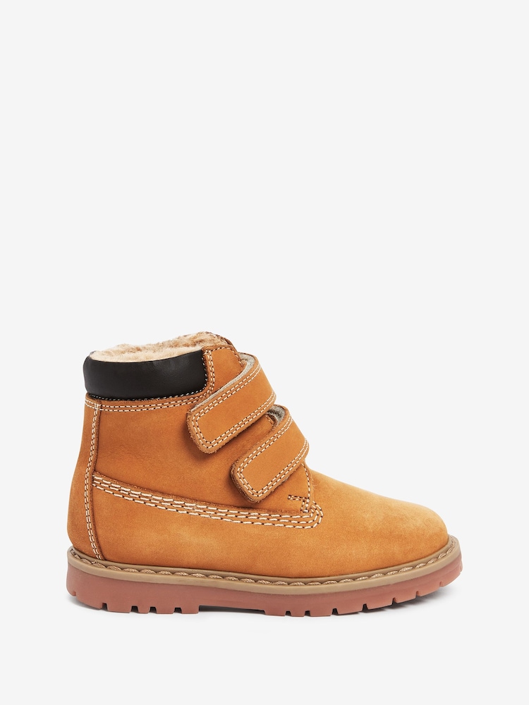 Honey Tan Wide Fit (G) Leather Thermal Thinsulate™ Lined Touch Fastening Work Boots - Image 1 of 5 Honey Tan Wide Fit (G) Leather Thermal Thinsulate™ Lined Touch Fastening Work Boots - Image 1 of 5