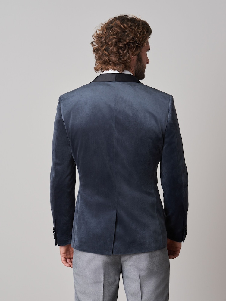 Gris - Slim Fit (Slim Fit) - Blazer en velours - Image 4 of 7