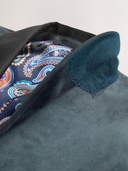 Grey Slim Fit Velvet Blazer - Image 9 of 11