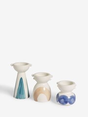 Blue Patterned Tea Light Holders Set of 3 - Image 4 of 4