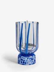 Blue Confetti Glass Hurricane Candle Holder - Image 4 of 4