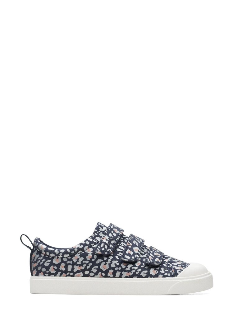 Clarks Navy Blue Combi City Vibe Multi Fit Canvas Shoes - Image 1 of 7