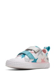 Clarks White Cotton Combi Foxing F Fit Canvas Shoes - Image 4 of 7