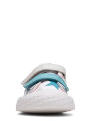 Clarks White Cotton Combi Foxing F Fit Canvas Shoes - Image 5 of 7