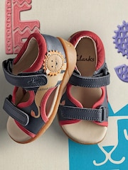 Clarks Navy Blue/Red Zora Jungle Multi Fit Toddler Sandals - Image 1 of 9