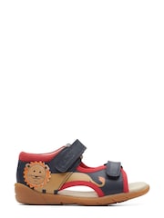 Clarks Navy Blue/Red Zora Jungle Multi Fit Toddler Sandals - Image 3 of 9