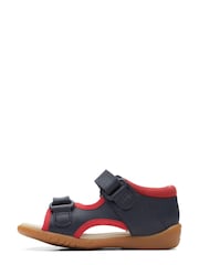 Clarks Navy Blue/Red Zora Jungle Multi Fit Toddler Sandals - Image 4 of 9