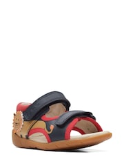 Clarks Navy Blue/Red Zora Jungle Multi Fit Toddler Sandals - Image 5 of 9