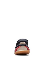 Clarks Navy Blue/Red Zora Jungle Multi Fit Toddler Sandals - Image 8 of 9