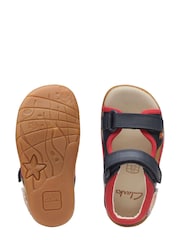 Clarks Navy Blue/Red Zora Jungle Multi Fit Toddler Sandals - Image 9 of 9