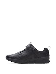 Clarks Black Older Multi Fit Leather Sprint Kids Shoes - Image 2 of 7