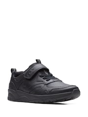 Clarks Black Older Multi Fit Leather Sprint Kids Shoes - Image 3 of 7