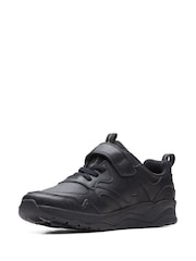 Clarks Black Older Multi Fit Leather Sprint Kids Shoes - Image 4 of 7