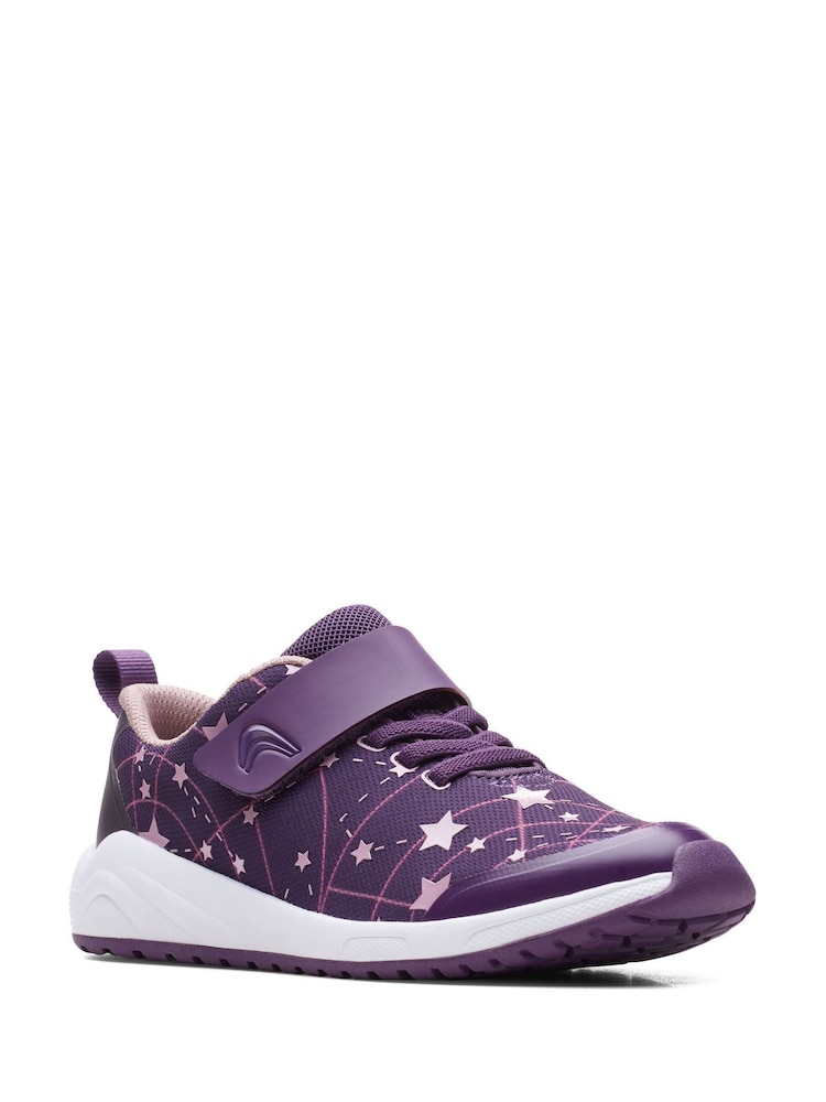 Clarks Purple Aeon Late Multi Fit Trainers - Image 2 of 6