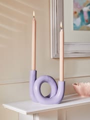 Lilac Purple Twisted Taper Candle Holder - Image 1 of 6