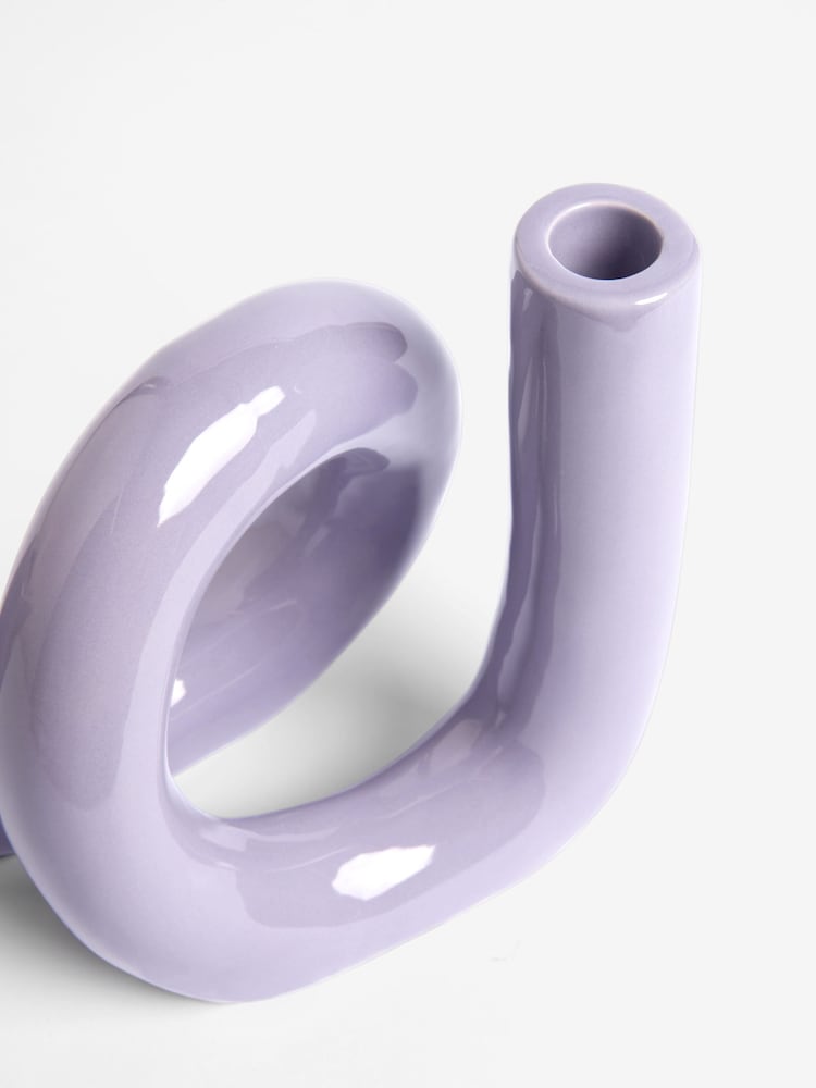 Lilac Purple Twisted Taper Candle Holder - Image 6 of 6 Lilac Purple Twisted Taper Candle Holder - Image 6 of 6
