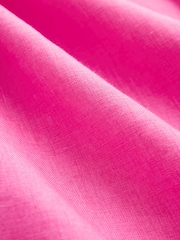 Pink Standard Collar Signature 100% Linen Long Sleeve Shirt - Image 9 of 9
