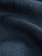 Navy Standard Collar Signature 100% Linen Short Sleeve Shirt - Image 8 of 8