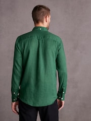 Green Standard Collar Signature 100% Linen Long Sleeve Shirt - Image 3 of 9