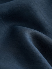 Navy Blue Signature 100% Linen Long Sleeve Oxford Shirt - Image 9 of 9