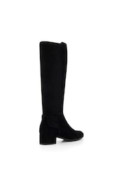 Dune London Black Suede Wide Fit Tayla Smart Stretch High Leg Boots - Image 4 of 6