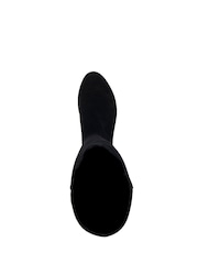 Dune London Black Suede Wide Fit Tayla Smart Stretch High Leg Boots - Image 5 of 6