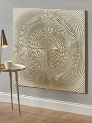 Pacific White Antiqued Metal Wall Art - Image 1 of 4