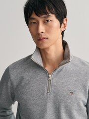 GANT Black Original Half Zip Sweatshirt - Image 4 of 6