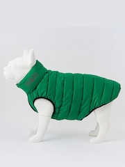 Hugo & Hudson Dark Green and Grey Reversible Dog Puffer Jacket - Image 2 of 4