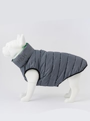 Hugo & Hudson Dark Green and Grey Reversible Dog Puffer Jacket - Image 3 of 4