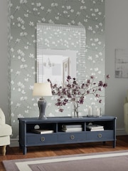 Laura Ashley Dusky Seaspray Henshaw 3 Drawer Wide TV Unit - Image 1 of 5