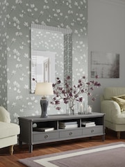 Laura Ashley Pale Charcoal Henshaw 3 Drawer Wide TV Unit - Image 1 of 5