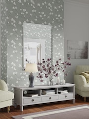 Laura Ashley Pale Steel Henshaw 3 Drawer Wide TV Unit - Image 1 of 5