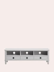 Laura Ashley Pale Steel Henshaw 3 Drawer Wide TV Unit - Image 2 of 5