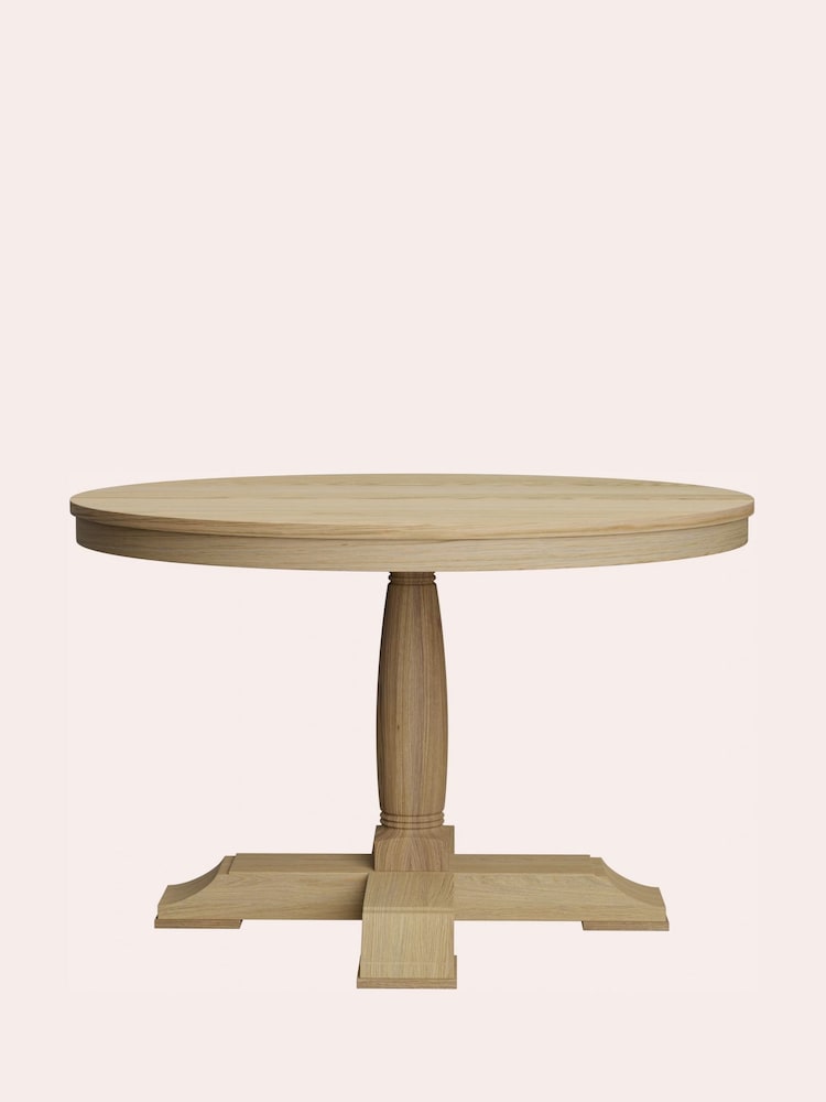 Laura Ashley Natural Oak Wellington Oak Round Dining Table - Image 2 of 5