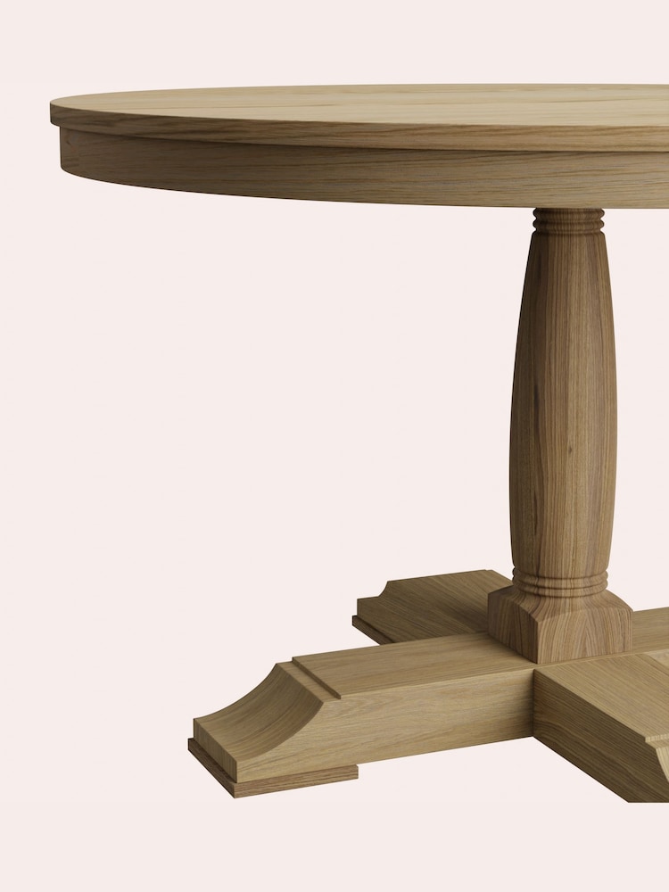 Laura Ashley Natural Oak Wellington Oak Round Dining Table - Image 5 of 5