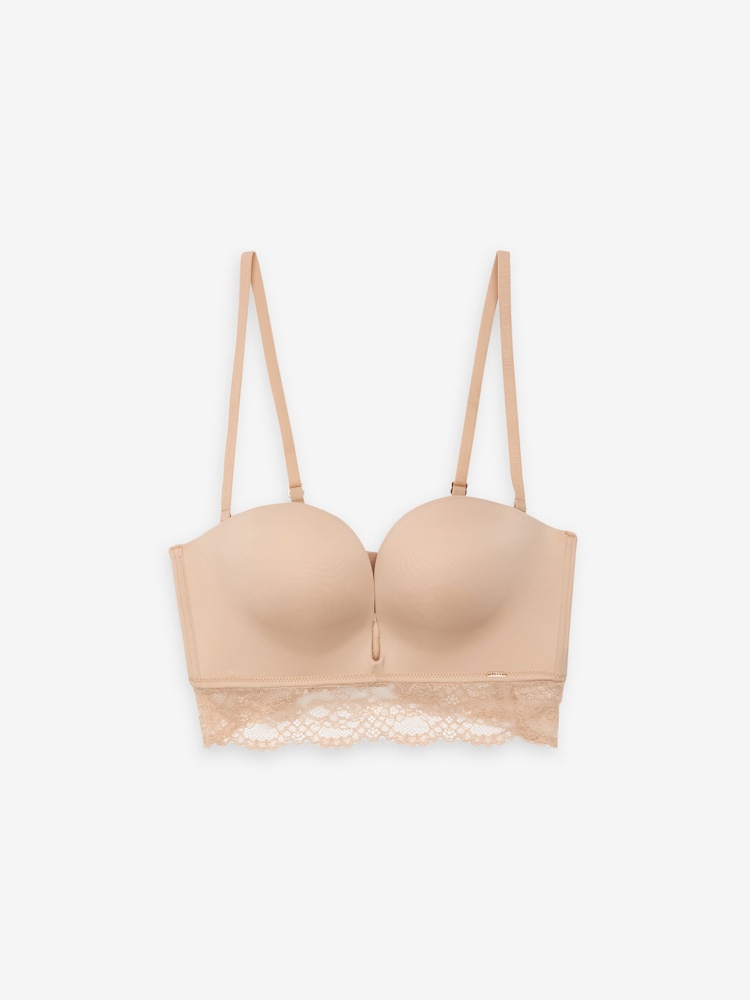 Lipsy Nude Lace Plunge Strapless Bra - Image 5 of 5