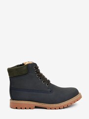 Marineblau/blau - Thinsulate Warm gefütterte Arbeitsstiefel aus Leder - Bild 1 von 4