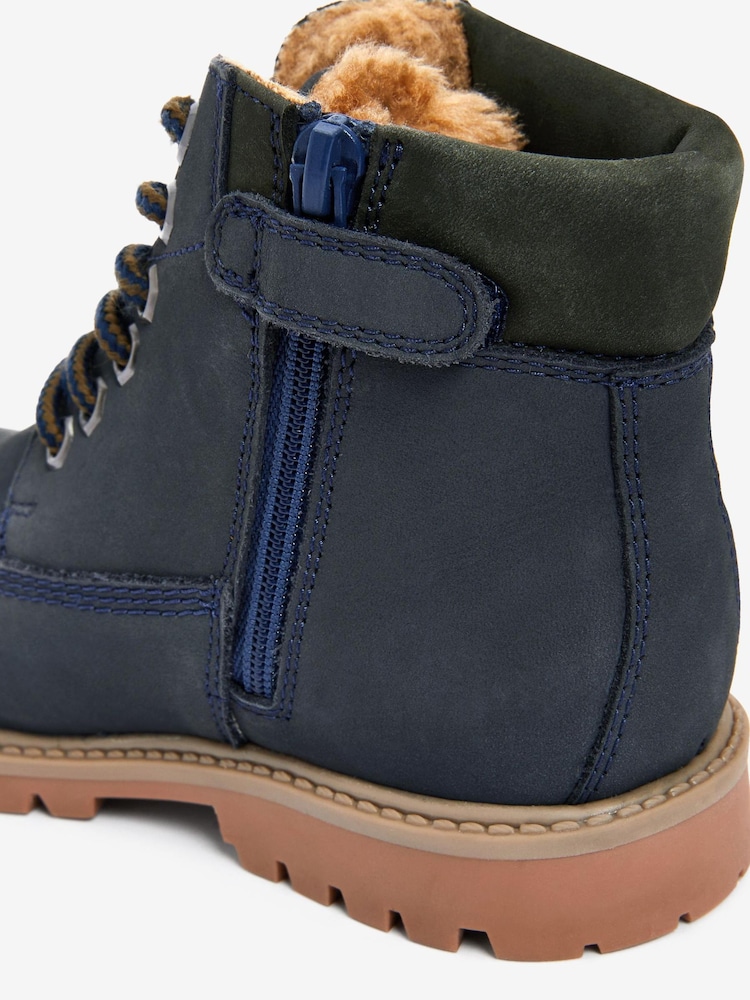 Marineblau/blau - Thinsulate Warm gefütterte Arbeitsstiefel aus Leder - Bild 4 von 4