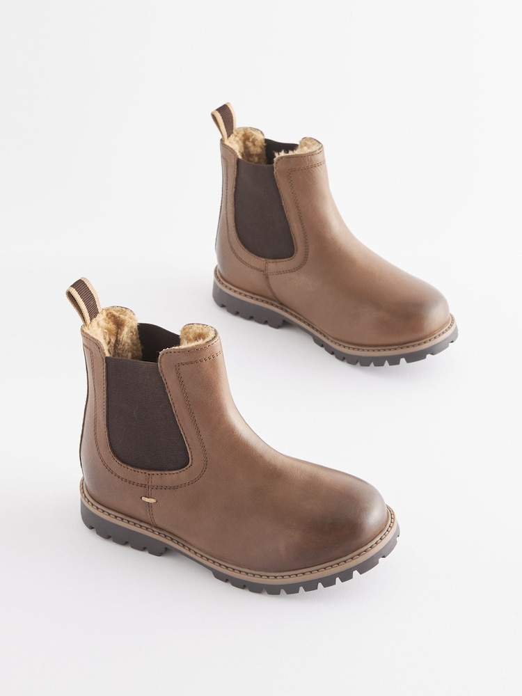 Schokoladenbraun - Thinsulate™ Warmgefütterte Chelsea-Stiefel aus Leder - Bild 1 von 6 Schokoladenbraun - Thinsulate™ Warmgefütterte Chelsea-Stiefel aus Leder - Bild 1 von 6