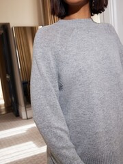 Grey Premium 100% Lambswool Crew Neck Jumper - Image 5 of 7