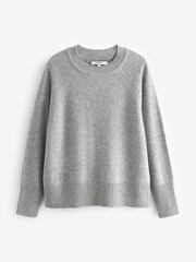 Grey Premium 100% Lambswool Crew Neck Jumper - Image 6 of 7