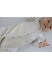 Purebaby Cream Rib Zip Footless Sleepsuit - Image 4 of 5