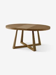 MADE.COM Dark Stain Oak Belgrave Oval 4 to 6 Seater Extending Dining Table - Image 1 of 3
