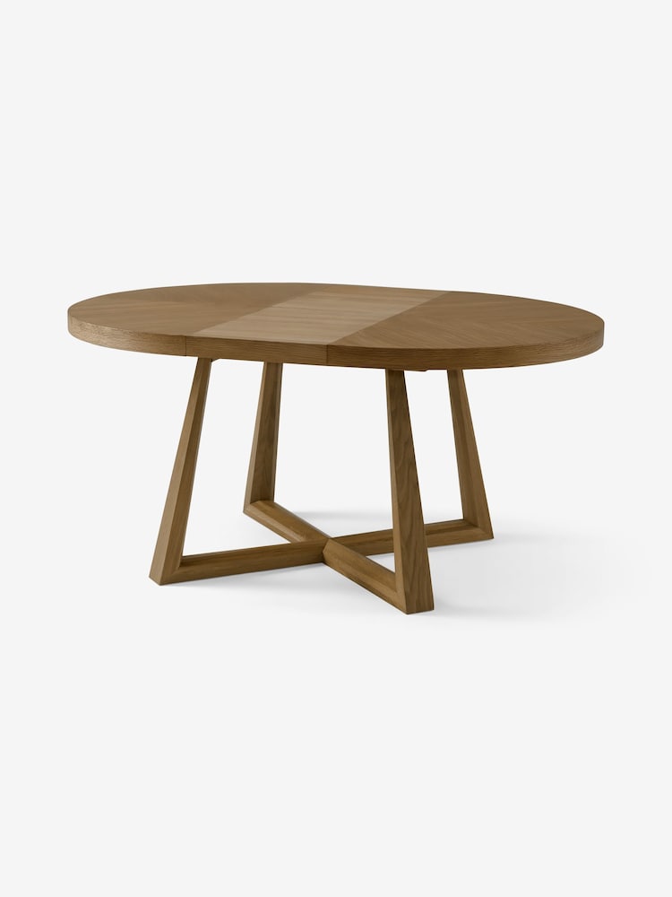 MADE.COM Dark Stain Oak Belgrave Oval 4 to 6 Seater Extending Dining Table - Image 1 of 3