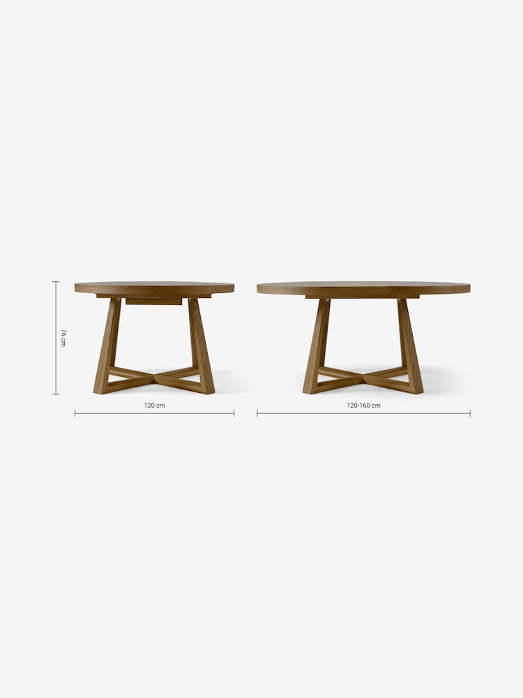 MADE.COM Dark Stain Oak Belgrave Oval 4 to 6 Seater Extending Dining Table - Image 3 of 3