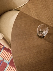 MADE.COM Dark Stain Oak Belgrave Round 4 to 6 Seater Extending Dining Table - Image 4 of 7